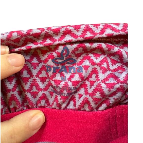 prAna Quinn Dress built in bra double strap racer back medium geometric pink - Picture 6 of 7